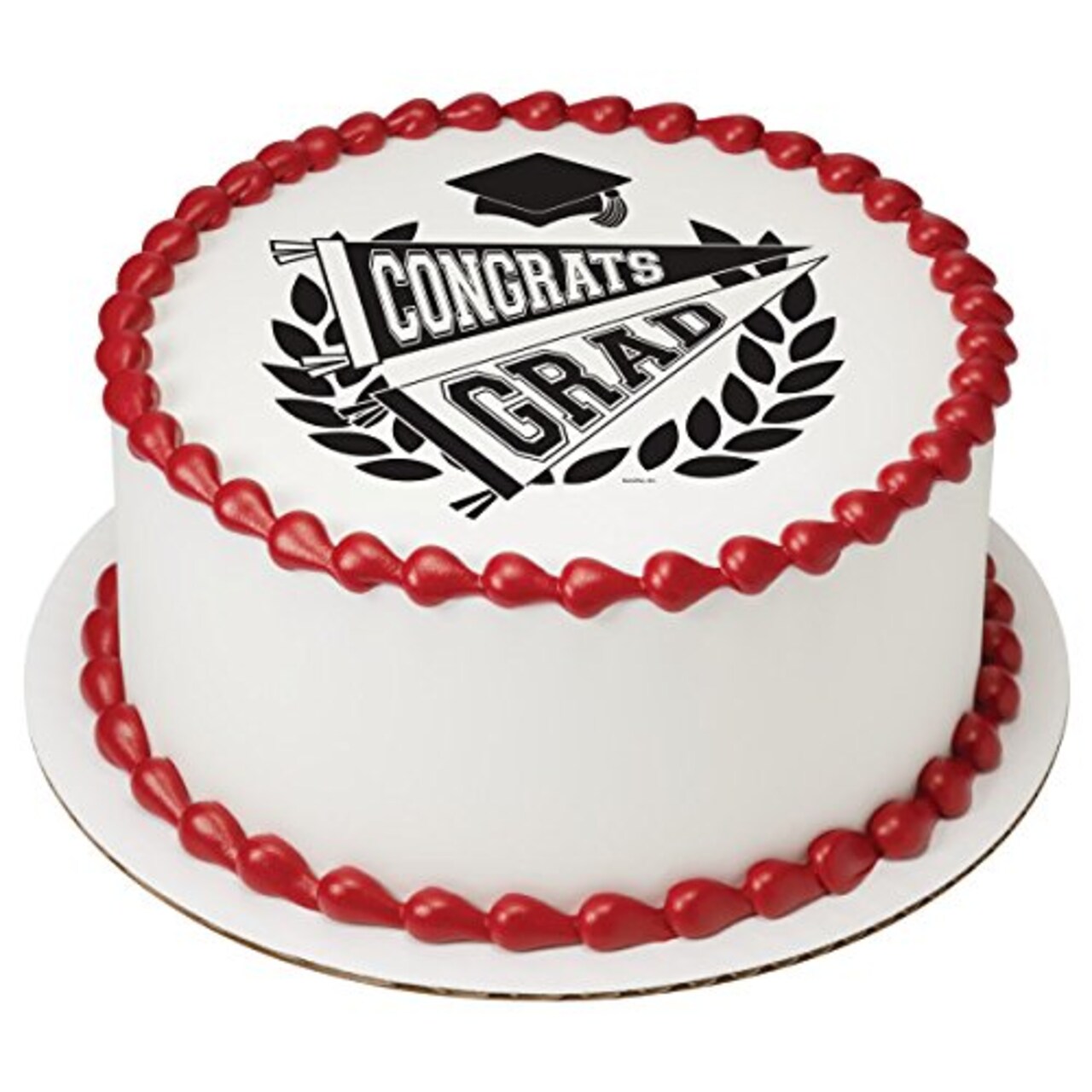 Congrats Grad Pennants PhotoCake® Edible Cake Topper Icing Image for 8 inch round cake or larger